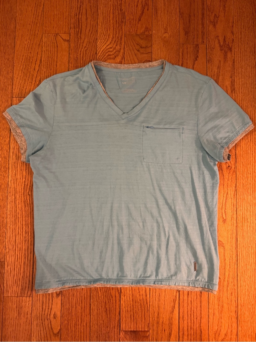 Calvin Klein Light Blue V-Neck Pocket Tee